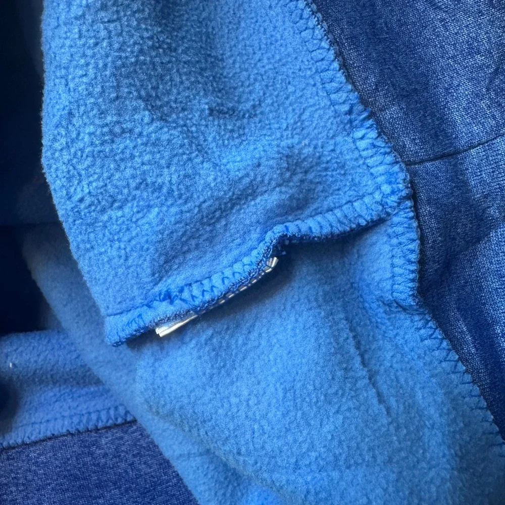 The North Face Hoodie Mens L Blue Logo Pullover Heathered Fleece Sweatshirt